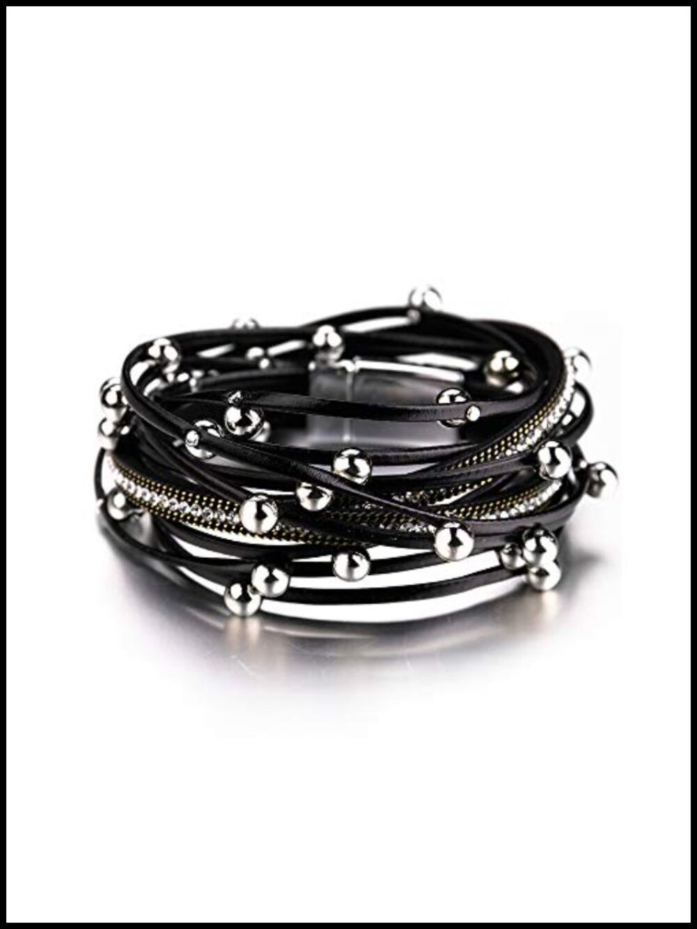 Faux Leather Wrap Bracelet Boho Western Layered Cuff Jewelry for Women